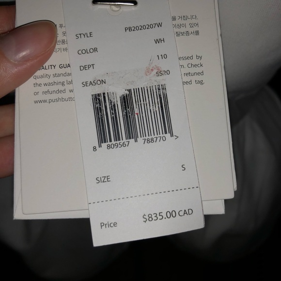 White Fishboned Button down - Picture 6 of 7